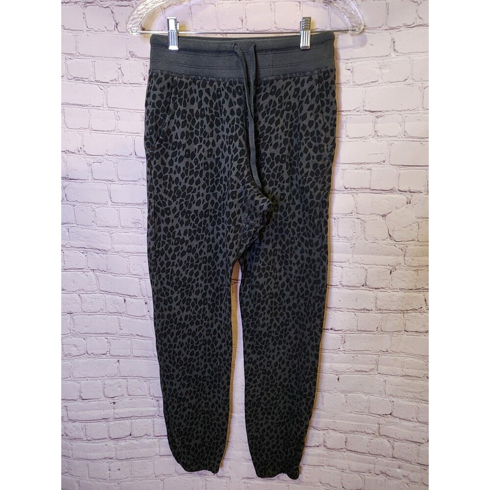 Unsubscribed Cotton Joggers Womens Small Black Leopard Print Sustainable